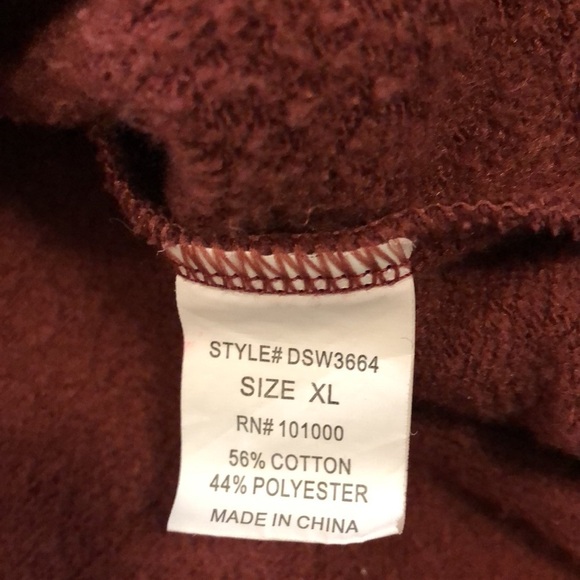 Ellie & Kate Womens Sweatshirt Dress Sz XL Burgundy Ties High Low Comfy Cozy - Picture 7 of 11